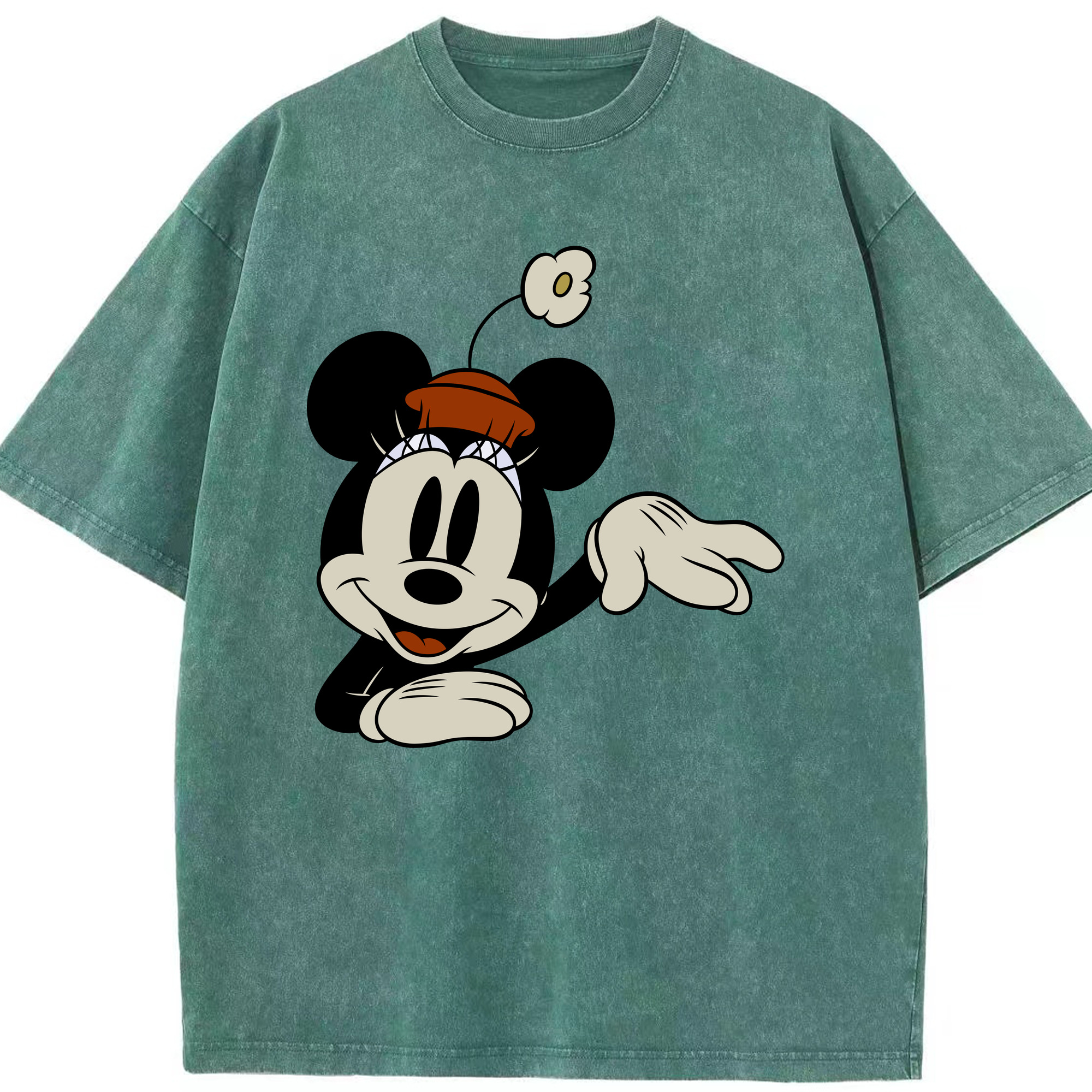 （画像用） ミッキーマウス Mickey Mouse 綿100% ヴィンテージ風 半袖Tシャツ（フロントプリント）